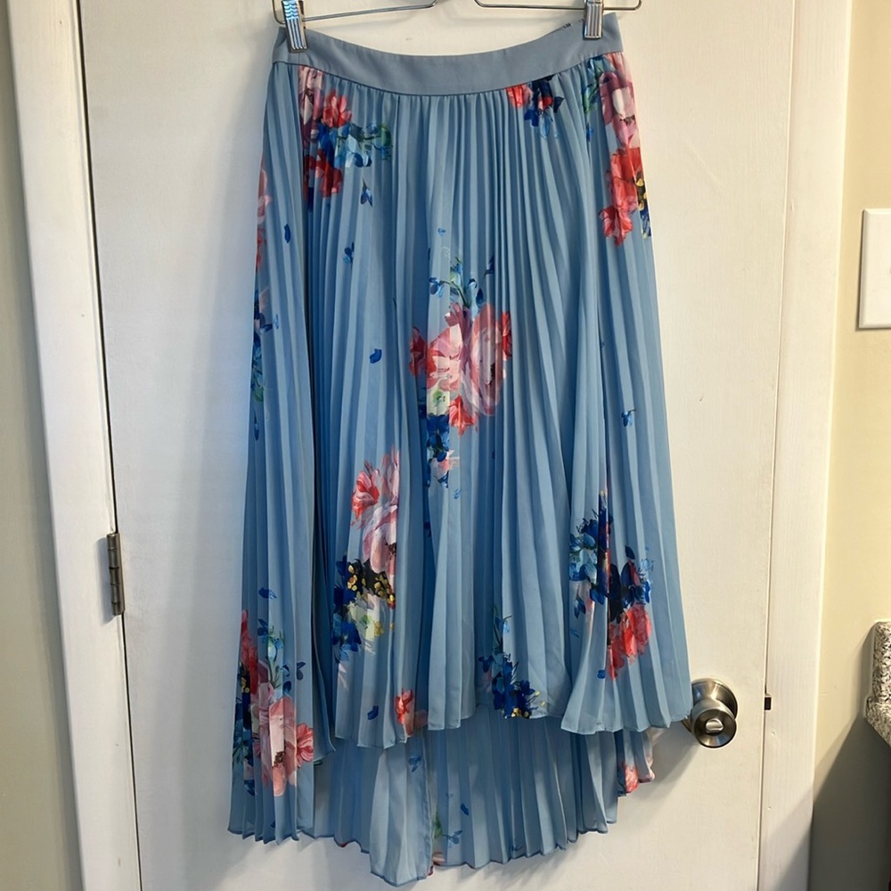 Ted Baker London Floral Pleated Blue Skirt, Size 1, new with tags